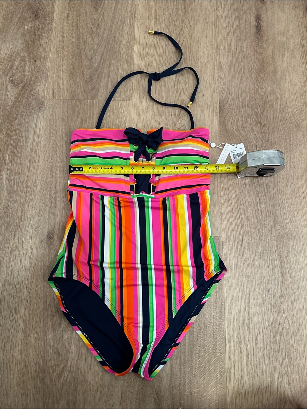 Trina Turk Multicolor Striped One-Piece Swimsuit US 12 NWT